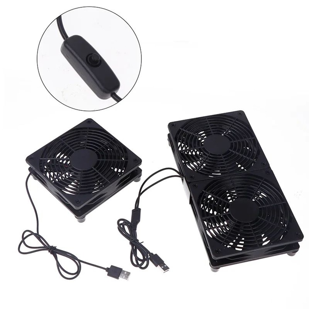 Silent 120mm USB Router Cooling Fan With Adjustable Speed Controller Quiet Modem TV Box Cooler 4