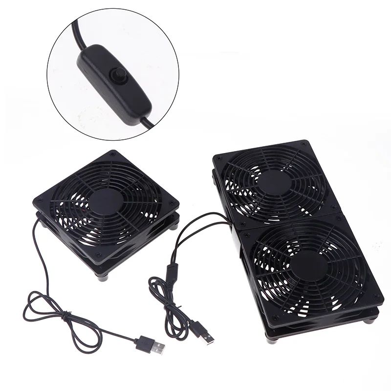 Silent 120mm USB Router Cooling Fan With Adjustable Speed Controller Quiet Modem TV Box Cooler 4