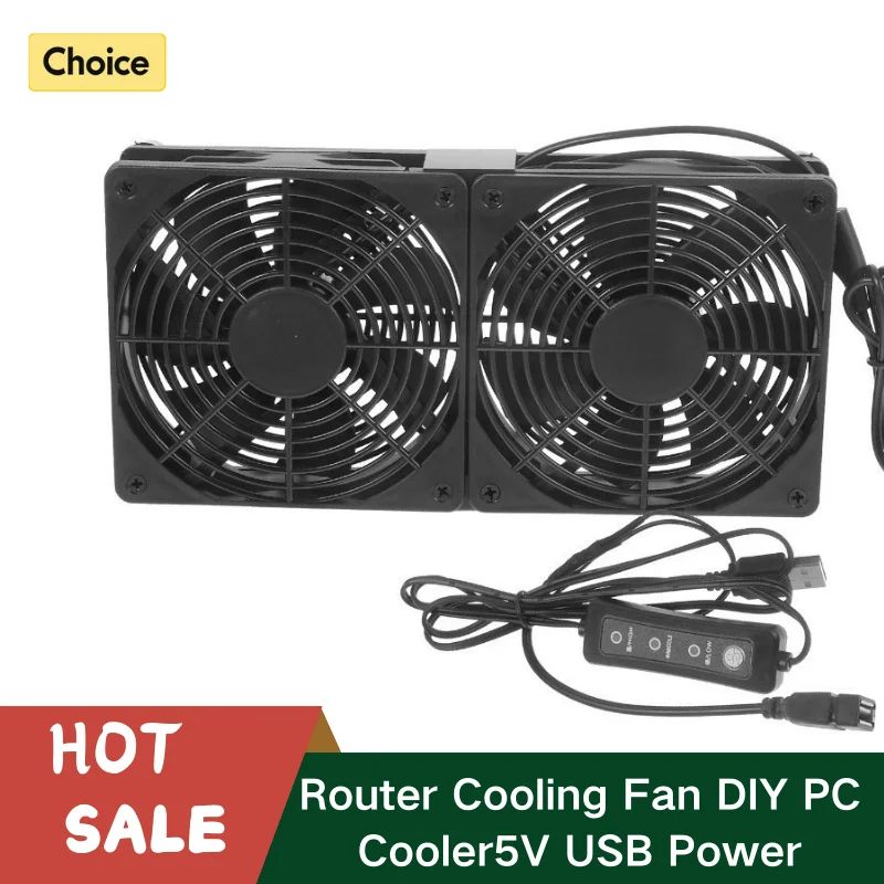 Silent 120mm USB Router Cooling Fan With Adjustable Speed Controller Quiet Modem TV Box Cooler 5