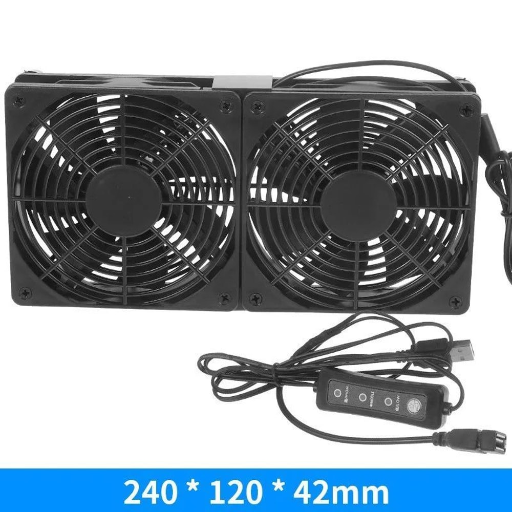 Silent 120mm USB Router Cooling Fan With Adjustable Speed Controller Quiet Modem TV Box Cooler 7