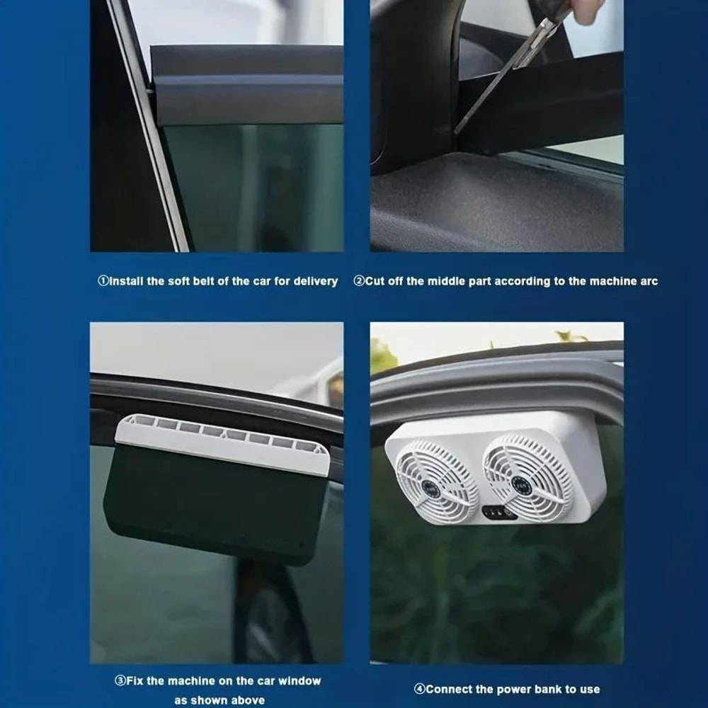 USB Car Exhaust Fan Window Ventilator Portable Car Cooling Fan For Fast Heat Odor Removal 4