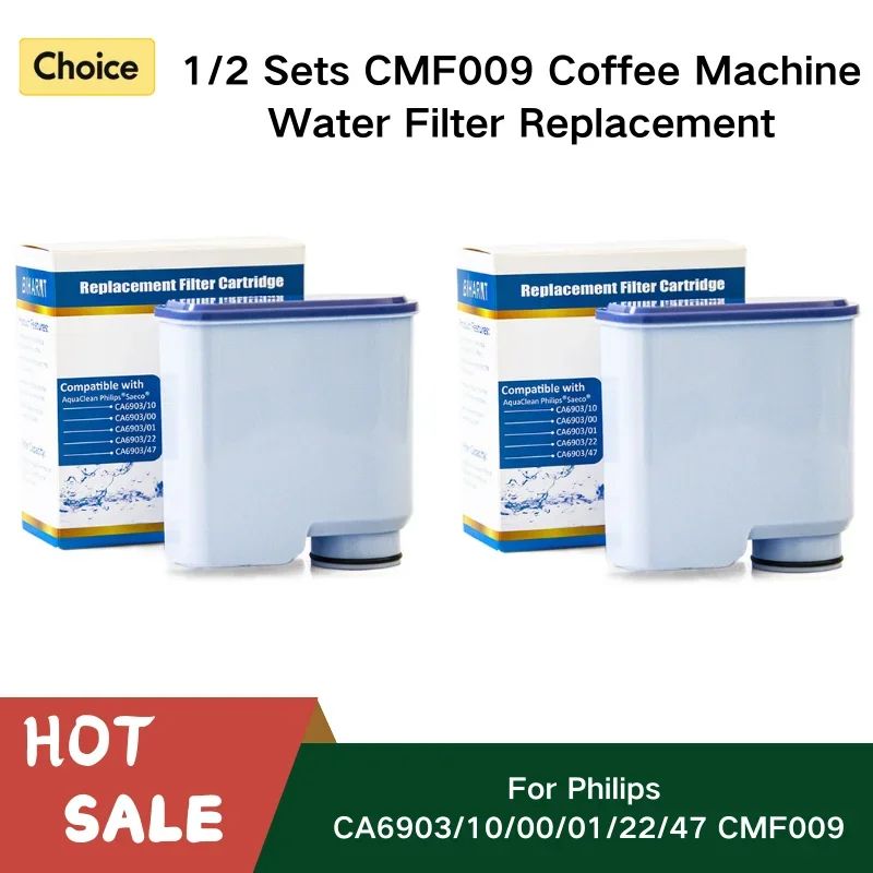 CMF009 AquaClean Compatible Water Filter 2Pack CA6903 Replacement For Philips Saeco Coffee Machine 0