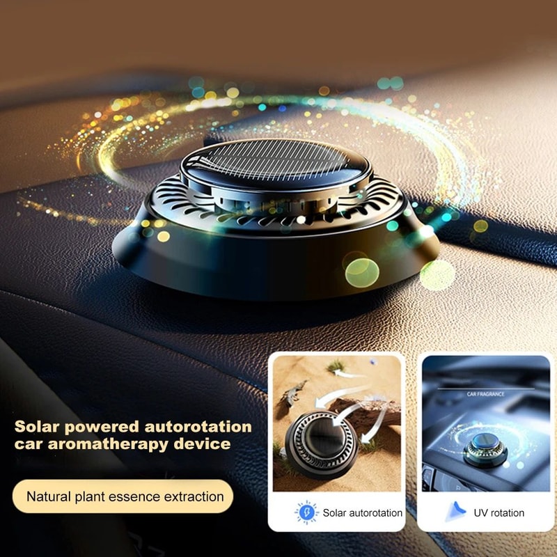 Solar Rotating Aromatherapy Car Diffuser Solar Car Air Freshener For Essential Oils 1