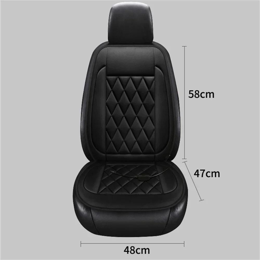 Winter Comfort Heated Car Seat Cover 12V FastWarm Seat Cushion With 3 Heat Levels 12PCS Universal F 4