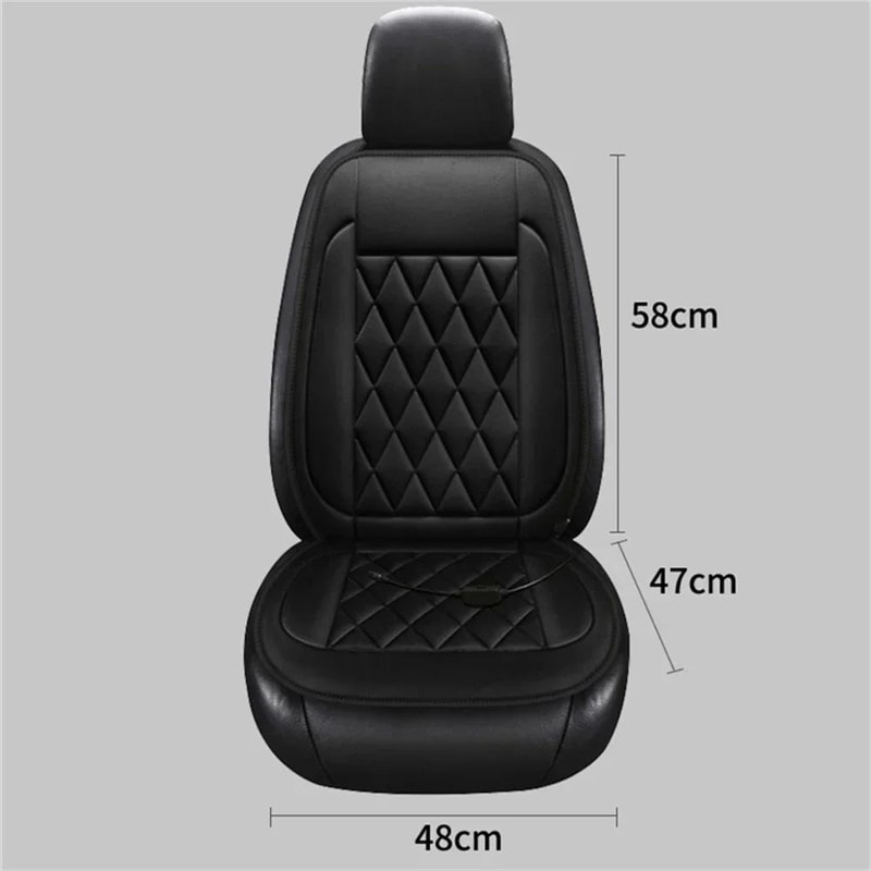 Winter Comfort Heated Car Seat Cover 12V FastWarm Seat Cushion With 3 Heat Levels 12PCS Universal F 4