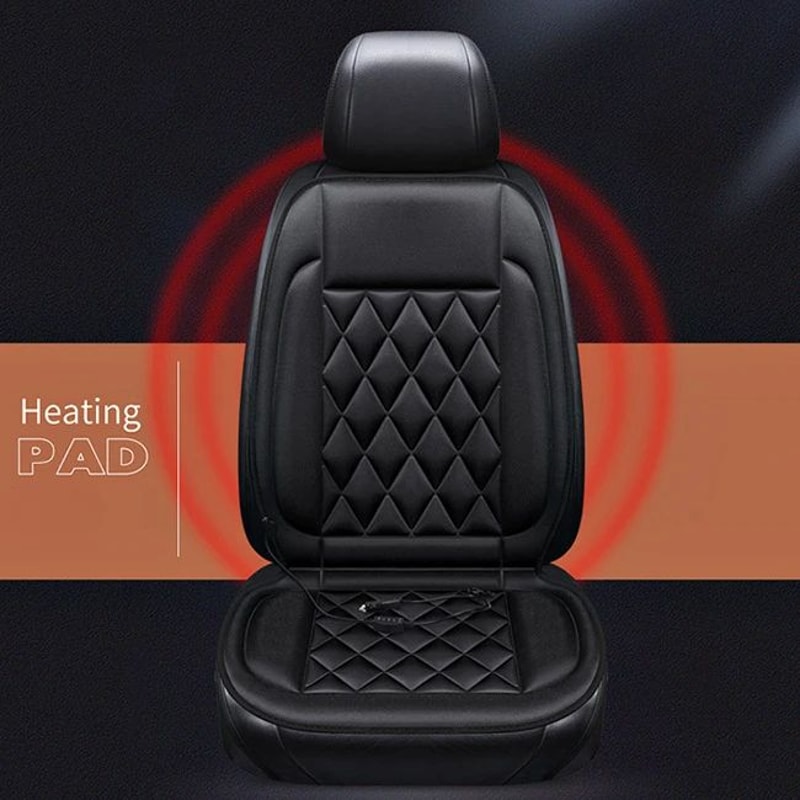 Winter Comfort Heated Car Seat Cover 12V FastWarm Seat Cushion With 3 Heat Levels 12PCS Universal F 5
