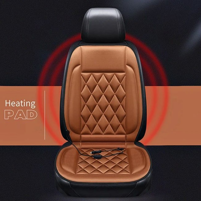 Winter Comfort Heated Car Seat Cover 12V FastWarm Seat Cushion With 3 Heat Levels 12PCS Universal F 6