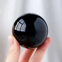 natural black obsidian sphere crystal ball (30–50mm) - protective healing stone for feng shui & meditation