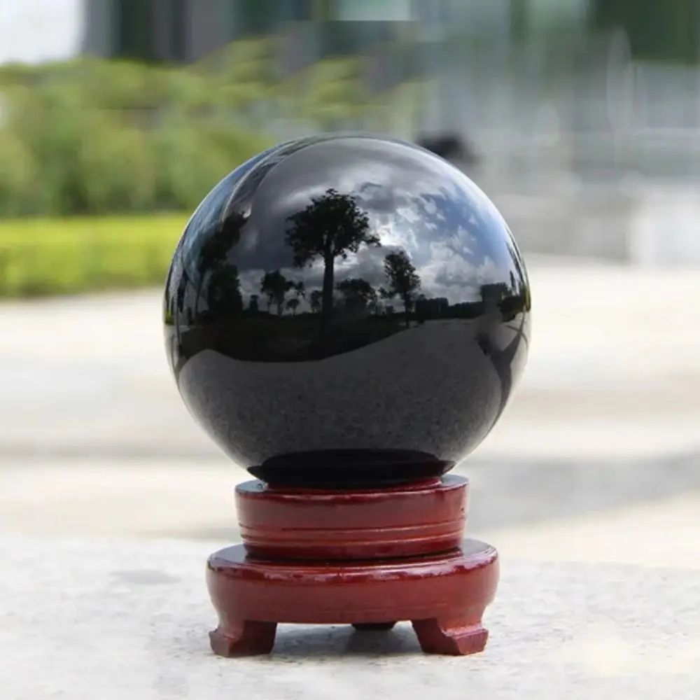 Natural Black Obsidian Sphere Crystal Ball 3050mm Protective Healing Stone For Feng Shui Meditati 1