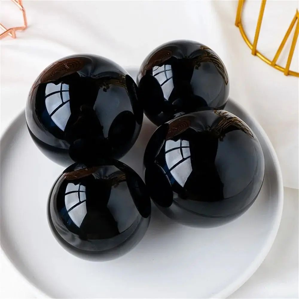 Natural Black Obsidian Sphere Crystal Ball 3050mm Protective Healing Stone For Feng Shui Meditati 2