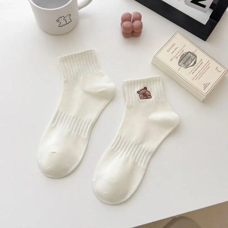 Capybara Cartoon Cotton Socks Soft White Summer Ankle Socks For Students Everyday Comfort 10