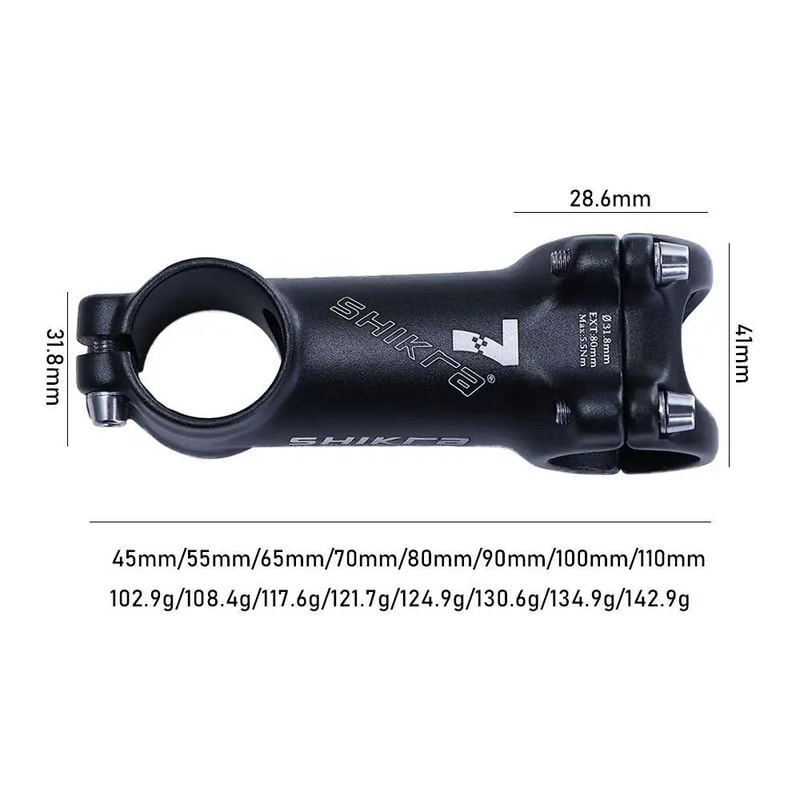 Ultralight 318mm Aluminum Bike Stem Precision Handlebar Stem For MTB Road Gravel 45110mm 5