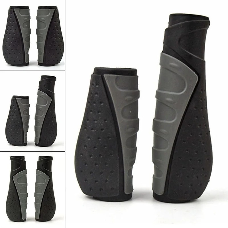Ergonomic AntiSlip Rubber Mountain Bike Grips ShortLong MTB Handle Grips For Comfort Control 1