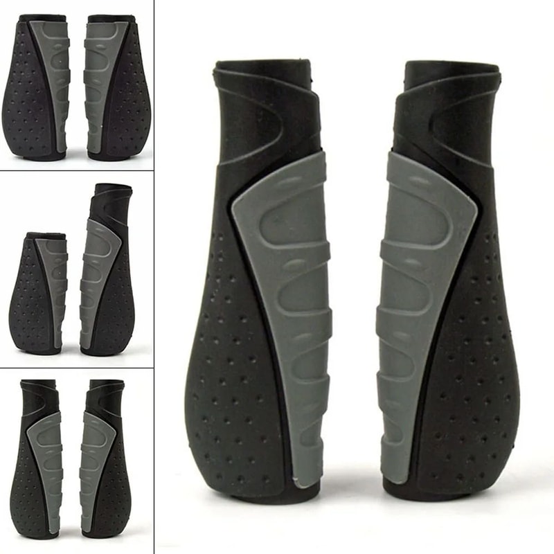 Ergonomic AntiSlip Rubber Mountain Bike Grips ShortLong MTB Handle Grips For Comfort Control 2