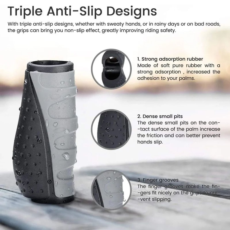 Ergonomic AntiSlip Rubber Mountain Bike Grips ShortLong MTB Handle Grips For Comfort Control 4