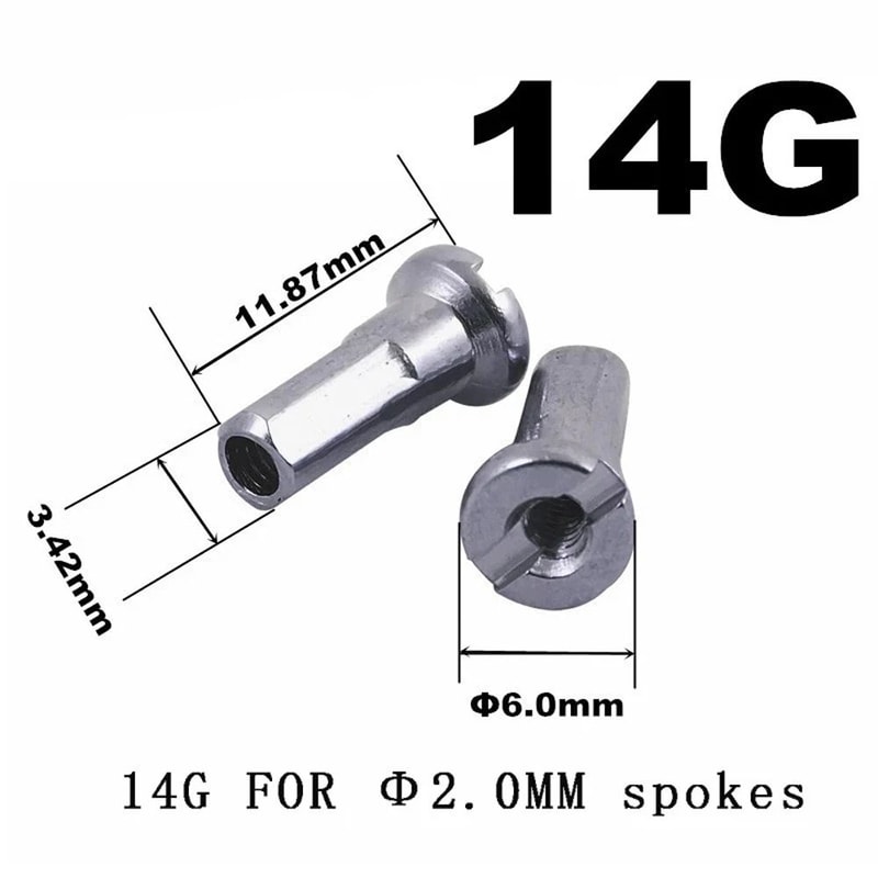 14G 2mm Bike Spoke Nipple Set 10Pack Durable Replacement Nipples For MTB Road Wheel Repairs 5