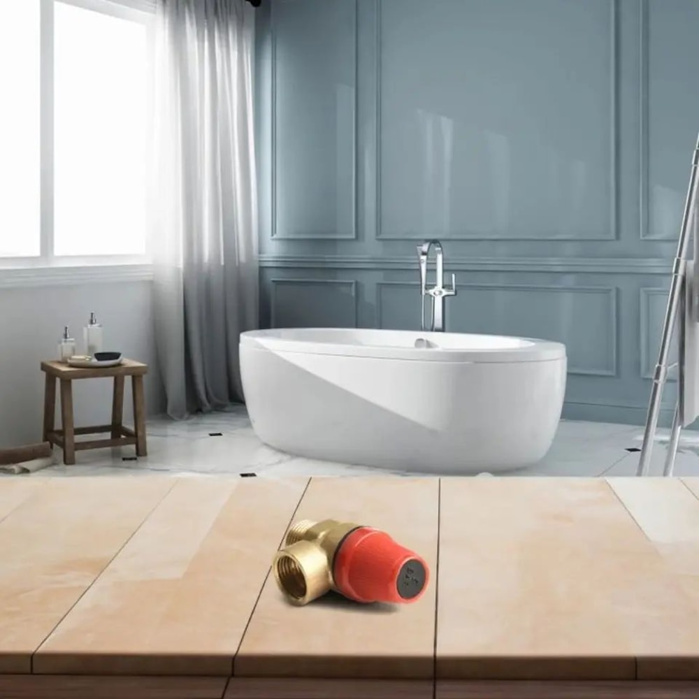 Brass Automatic Boiler Safety Valve With Pressure Gauge WallMounted Water Heater Drain Relief Val 0