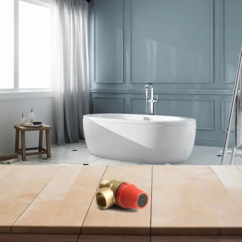 Brass Automatic Boiler Safety Valve With Pressure Gauge WallMounted Water Heater Drain Relief Val 0