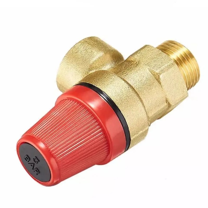 Brass Automatic Boiler Safety Valve With Pressure Gauge WallMounted Water Heater Drain Relief Val 2