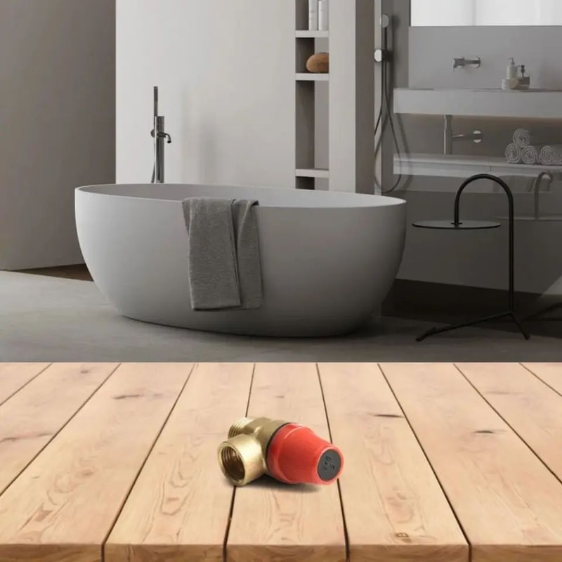 Brass Automatic Boiler Safety Valve With Pressure Gauge WallMounted Water Heater Drain Relief Val 3