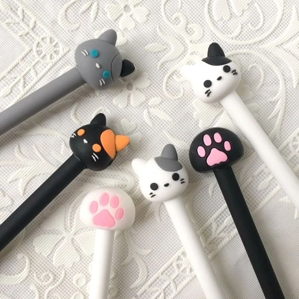 Kawaii Cat Claw Gel Pen Set 10Pack Smooth Black Ink Cute Writing Pens For Aesthetic Stationery 3