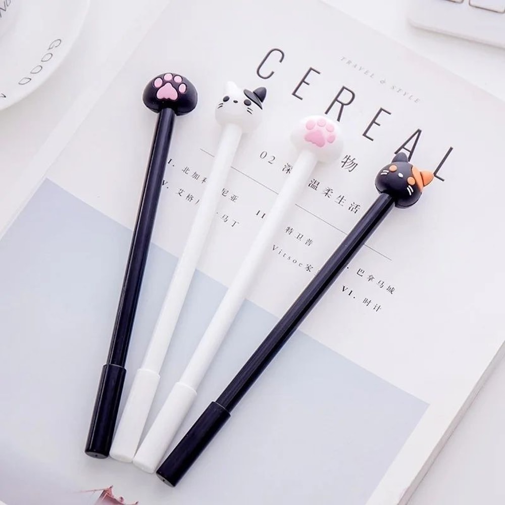 Kawaii Cat Claw Gel Pen Set 10Pack Smooth Black Ink Cute Writing Pens For Aesthetic Stationery 4