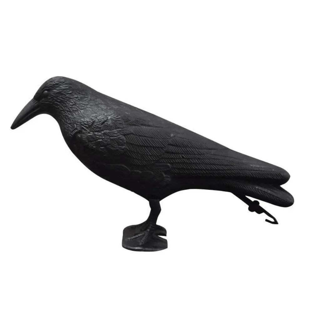 Realistic Black Raven Crow Decoy Bird Repellent For Garden And Balcony Pigeon Deterrent 2