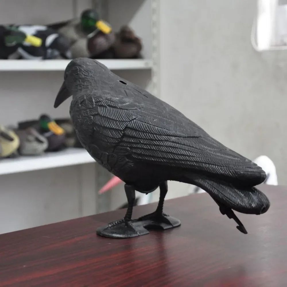 Realistic Black Raven Crow Decoy Bird Repellent For Garden And Balcony Pigeon Deterrent 3