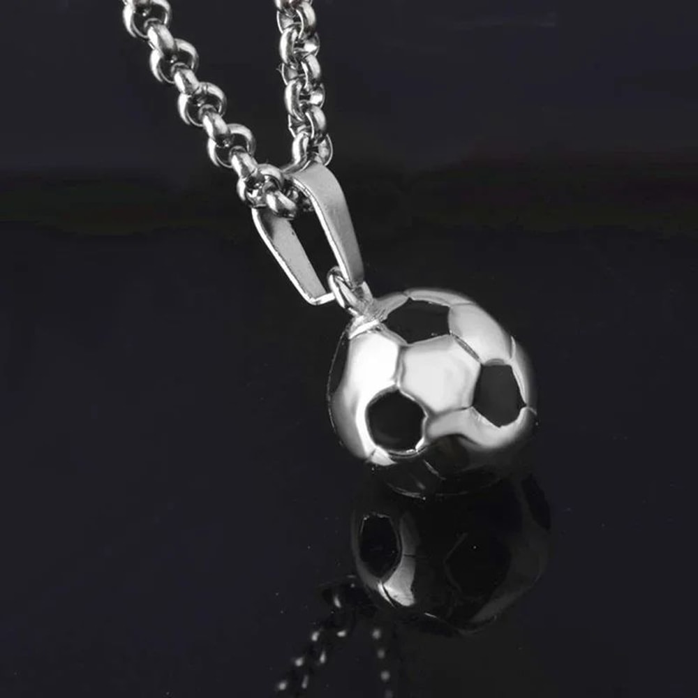 Stainless Steel Football Necklace For Men Sports Pendant Necklace Gift For Football Fans 2