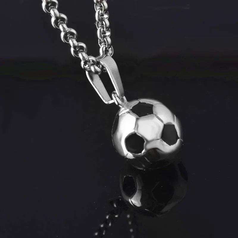 Stainless Steel Football Necklace For Men Sports Pendant Necklace Gift For Football Fans 2