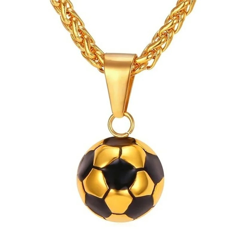 Stainless Steel Football Necklace For Men Sports Pendant Necklace Gift For Football Fans 4