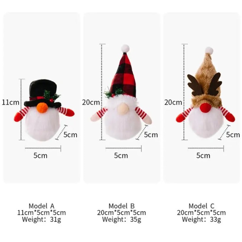 LightUp Christmas Gnome Pendant Ornament Plush Santa Doll Tree Decor With Warm LED Glow 4