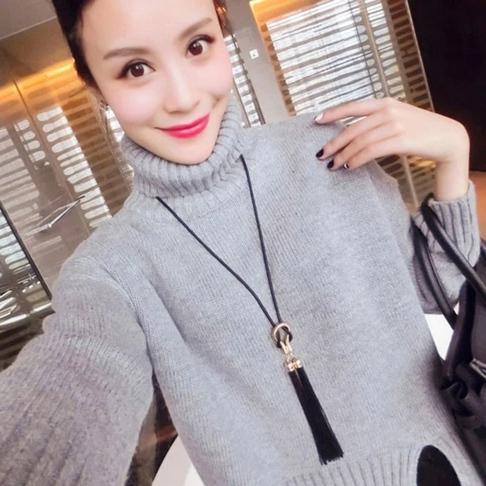 Elegant Long Tassel Sweater Chain Necklace For Women Boho Pendant Statement Jewelry 1