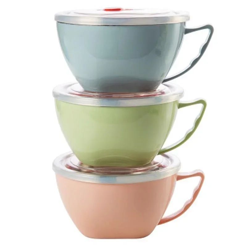 Stainless Steel Instant Ramen Bowl With Handle AntiScald Mixing Soup Bowl For Everyday Meals 4