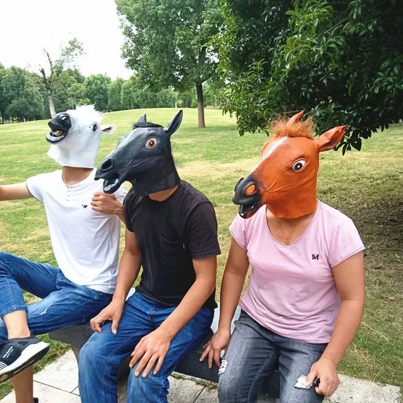 Realistic Horse Head Mask Costume For Halloween Cosplay Party Pranks 1