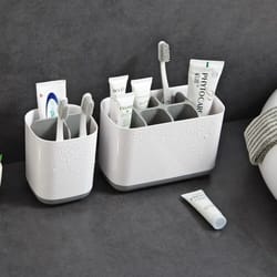 wall-mounted electric toothbrush holder & toothpaste holder set – detachable bathroom storage rack organizer