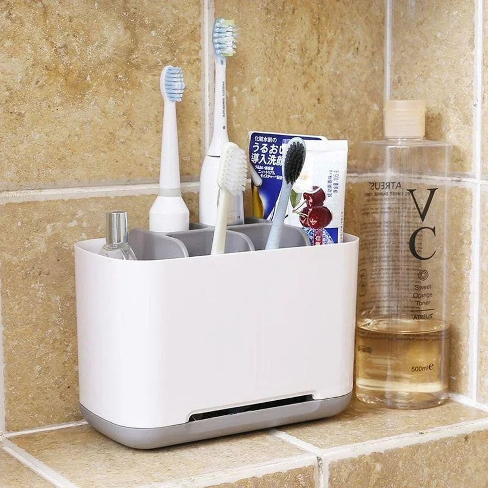 WallMounted Electric Toothbrush Holder Toothpaste Holder Set Detachable Bathroom Storage Rack Org 1
