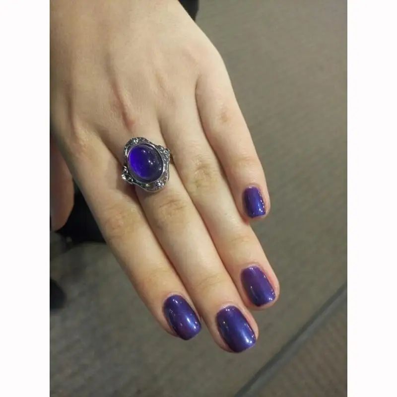 Retro Heart Gem Mood Ring Color Changing Ring With Adjustable Fit 3