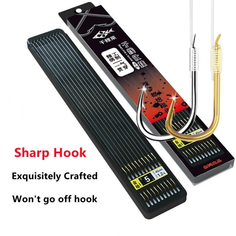 PreTied Double Fishing Hooks Set 10 Pairs 20 Hooks High Carbon Steel Fishing Tackle Hooks For Fas 1