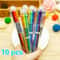 Transparent Cartoon Multicolor Swivel Ballpoint Pens 10Pack Cute School Office Writing Set 0