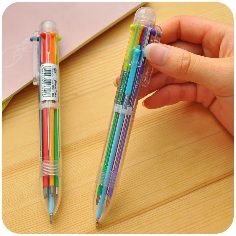 Transparent Cartoon Multicolor Swivel Ballpoint Pens 10Pack Cute School Office Writing Set 1