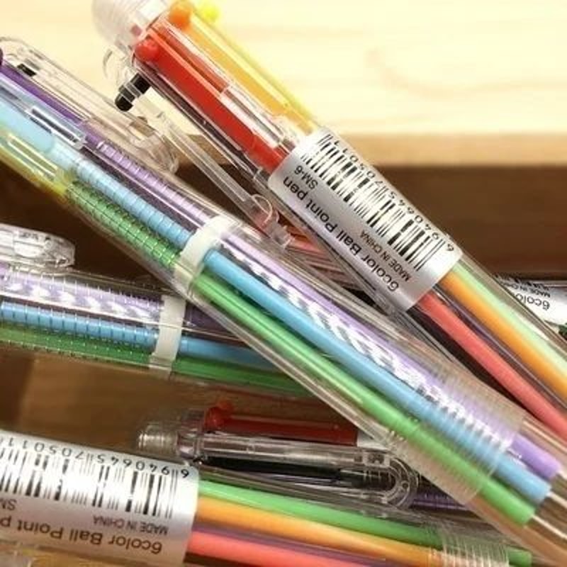 Transparent Cartoon Multicolor Swivel Ballpoint Pens 10Pack Cute School Office Writing Set 4