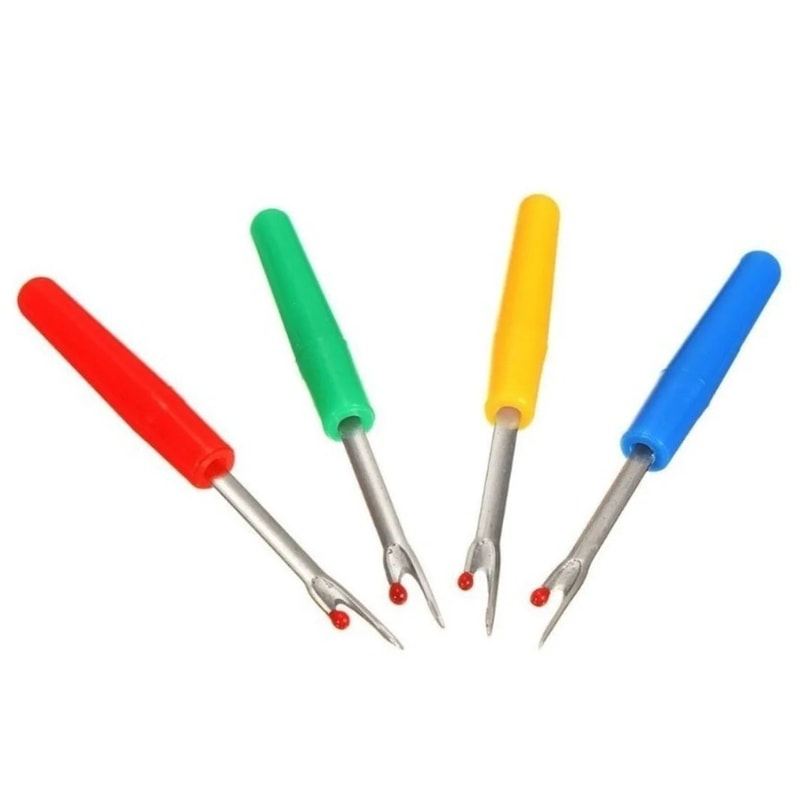 4Piece Seam Ripper Thread Cutter Set Plastic Handle Stitch Unpicker Tools 4