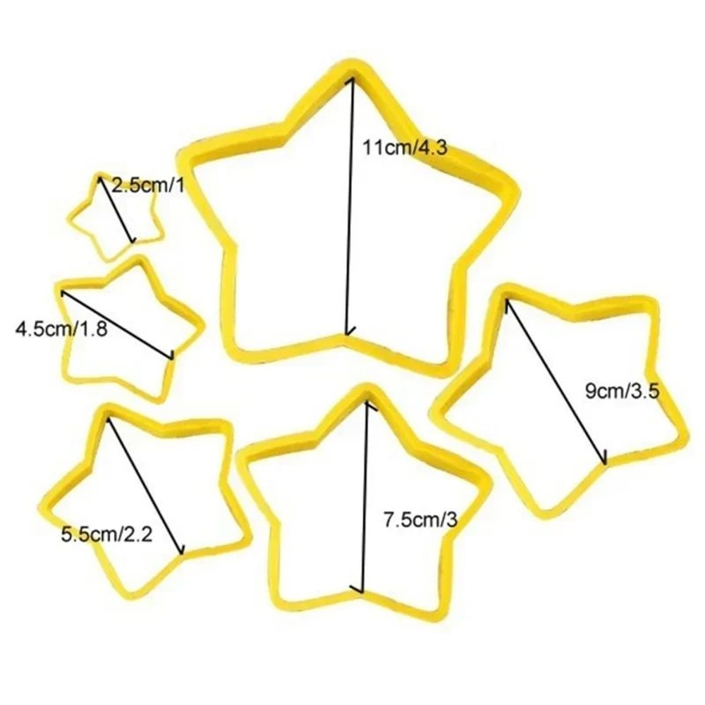6Piece 3D Christmas Cookie Cutter Set Tree Star Shapes For Festive Baking 4