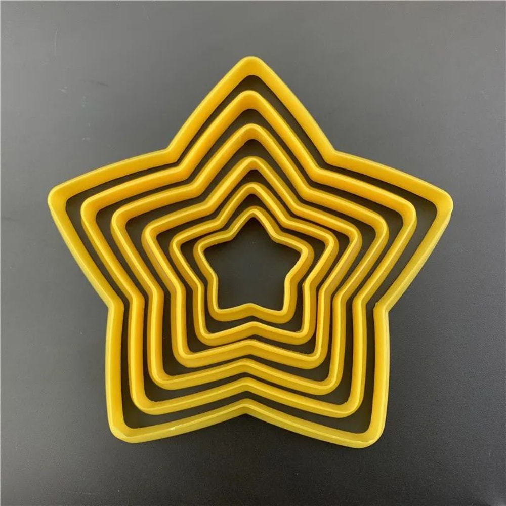 6Piece 3D Christmas Cookie Cutter Set Tree Star Shapes For Festive Baking 5