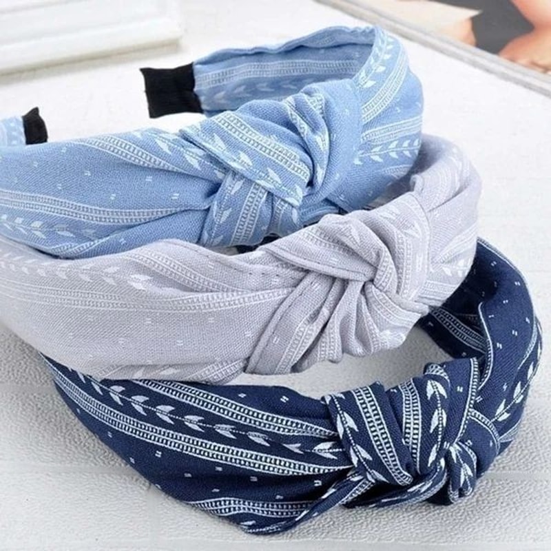 Knotted Leaf Wide Fabric Headband For Women Girls Soft Boho Hairband For Everyday Style 0