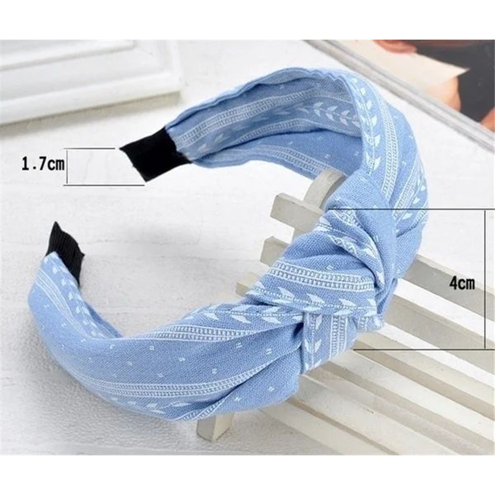 Knotted Leaf Wide Fabric Headband For Women Girls Soft Boho Hairband For Everyday Style 5