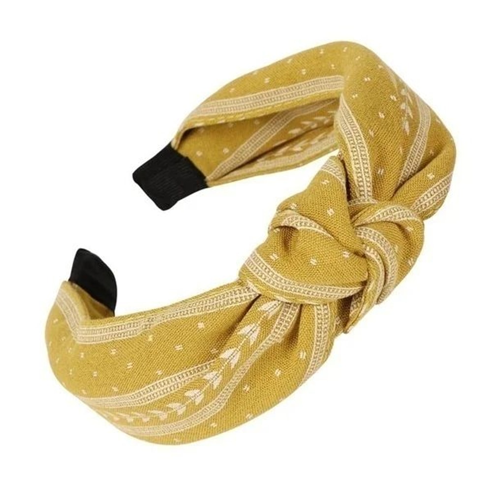Knotted Leaf Wide Fabric Headband For Women Girls Soft Boho Hairband For Everyday Style 7