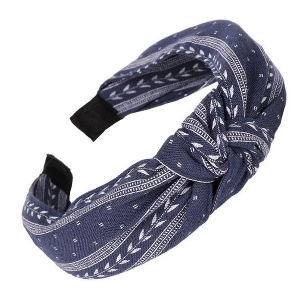 Knotted Leaf Wide Fabric Headband For Women Girls Soft Boho Hairband For Everyday Style 11