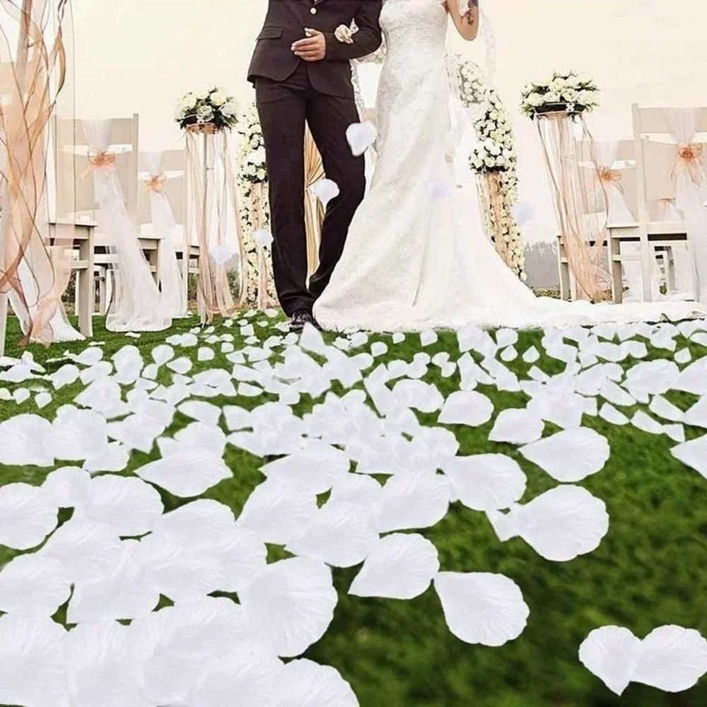 1000pcs Silk Rose Petals For Weddings Romantic Decor Soft White Party Table Scatter 1